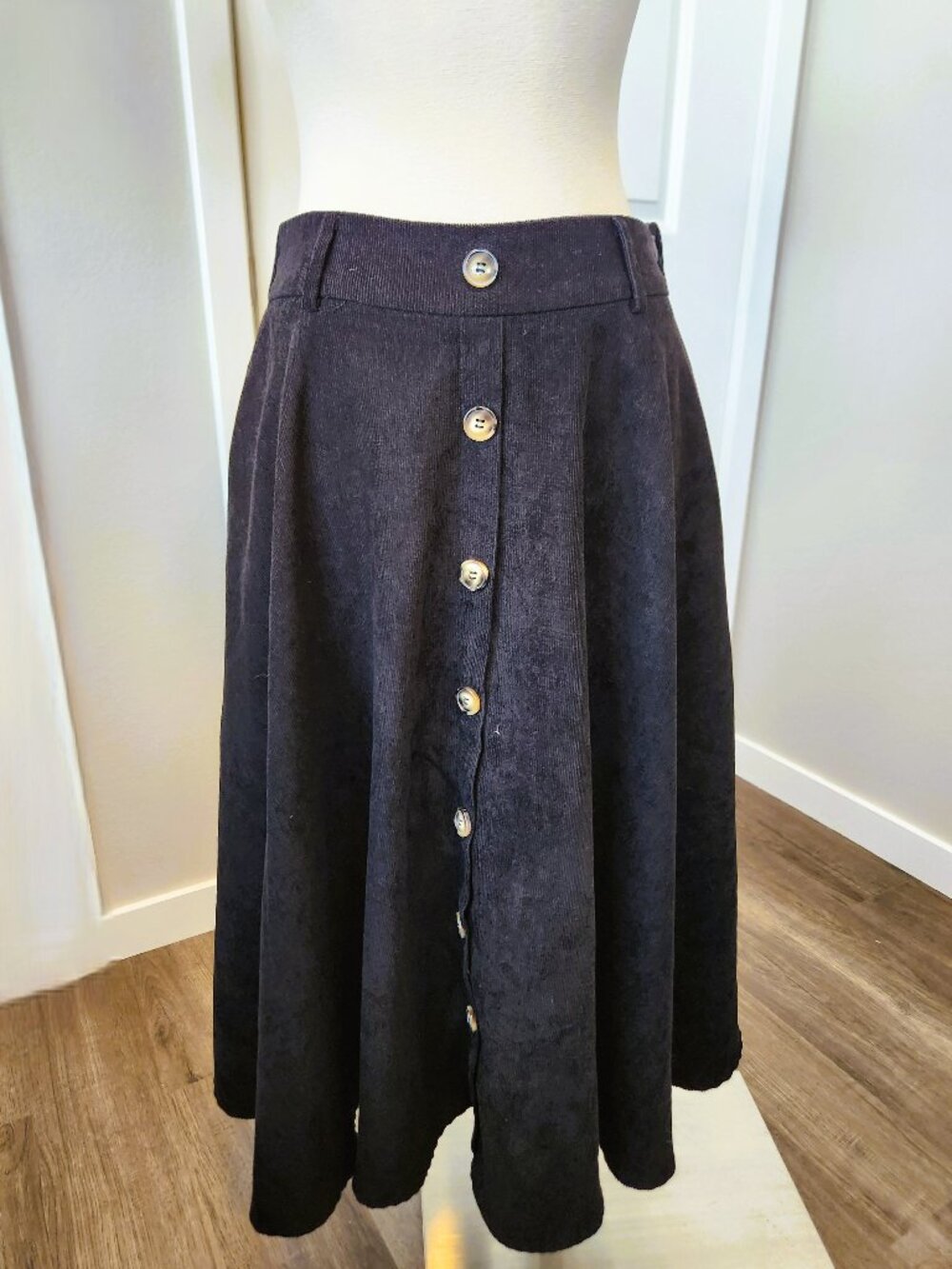 Belle Poque Mid-Length Corduroy A-Line Skirt Women's Size Medium